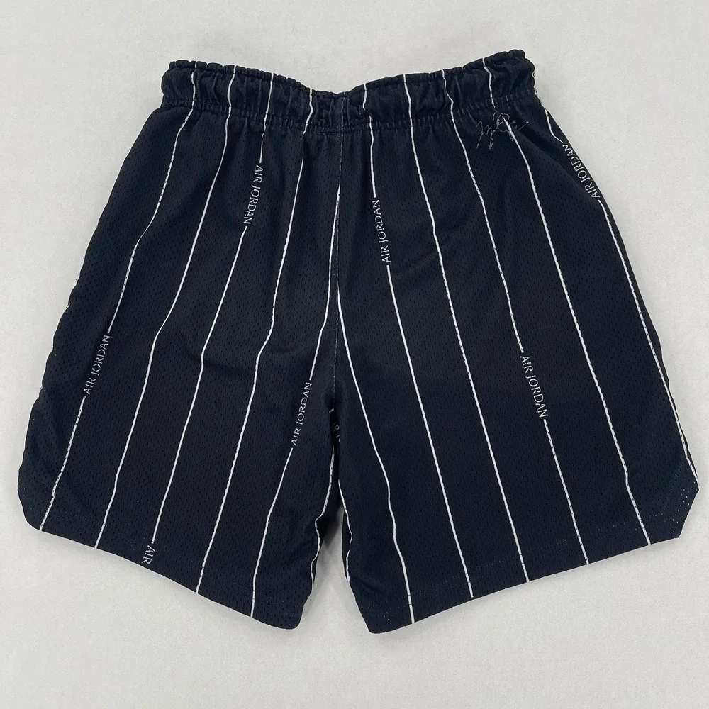 Jordan Essential Printed Shorts Mens S Black Basketball Pinstripes Mesh Retro
